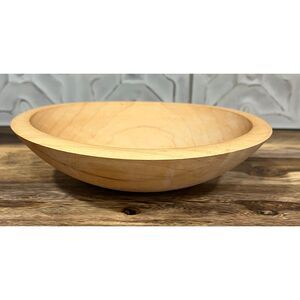 Hand Turned Maple Wood Bowl 8.5" Rustic Farmhouse Decor Fruit Snack Catchall